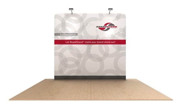 8’ Waveline Flat Pop-up Display with Graphic and Hardware